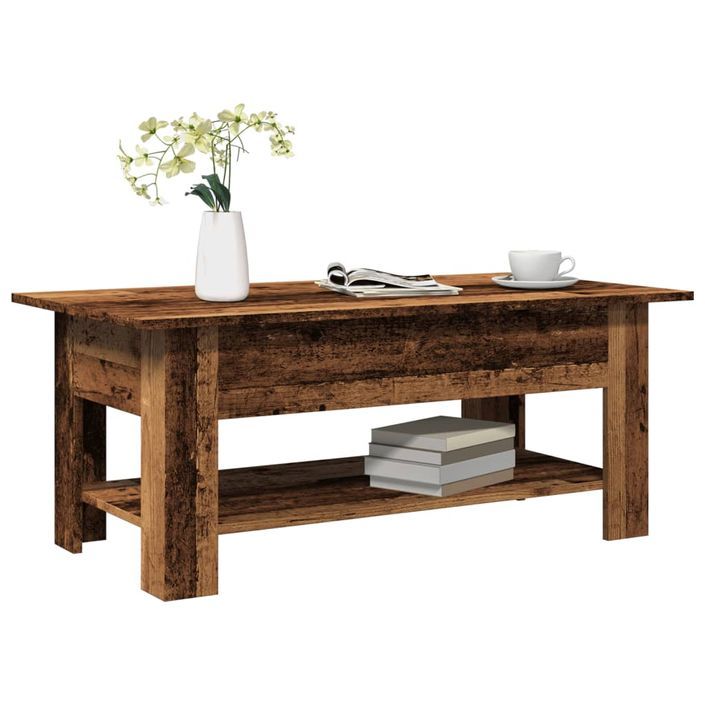 Table basse vieux bois 102x55x42 cm bois d'ingénierie - Photo n°1