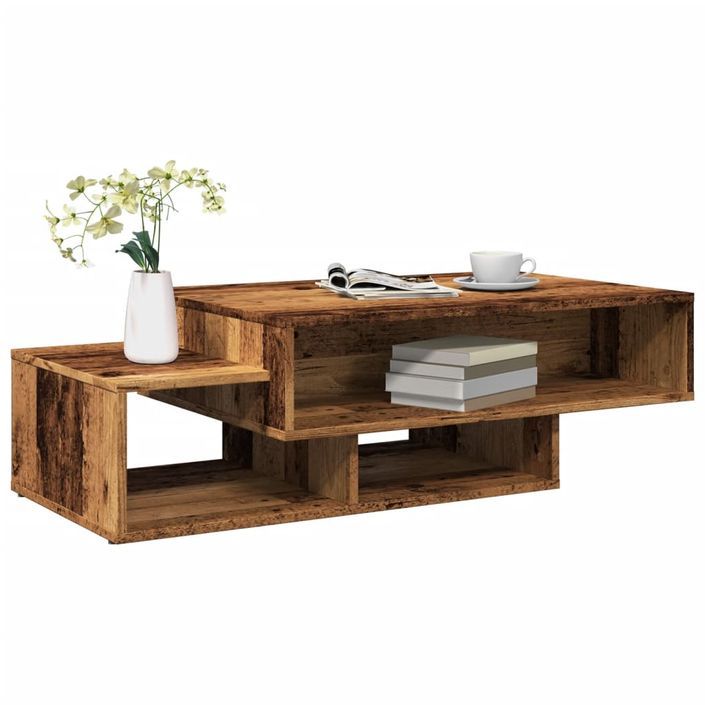 Table basse vieux bois 105x55x32 cm bois d'ingénierie - Photo n°1