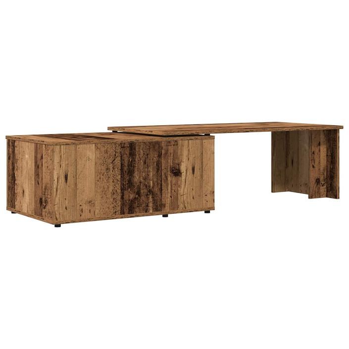 Table basse vieux bois 150x50x35 cm bois d'ingénierie - Photo n°6