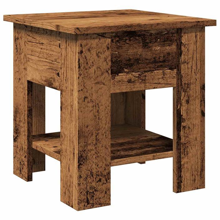 Table basse vieux bois 40x40x42 cm bois d'ingénierie - Photo n°6