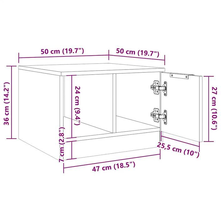 Table basse vieux bois 50x50x36 cm bois d'ingénierie - Photo n°12