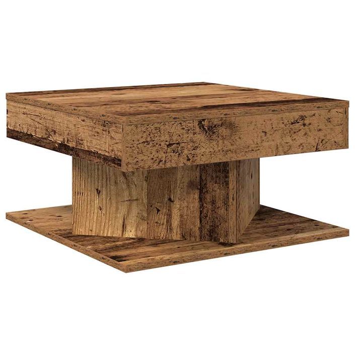 Table basse vieux bois 55x55x30 cm bois d'ingénierie - Photo n°6