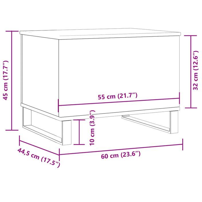 Table basse vieux bois 60x44,5x45 cm bois d'ingénierie - Photo n°10