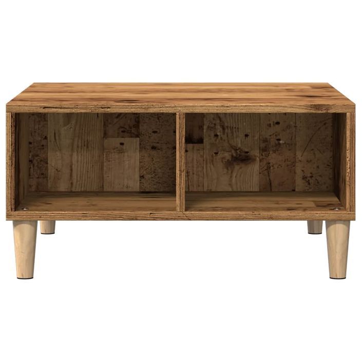 Table basse vieux bois 60x60x30 cm bois d'ingénierie - Photo n°4