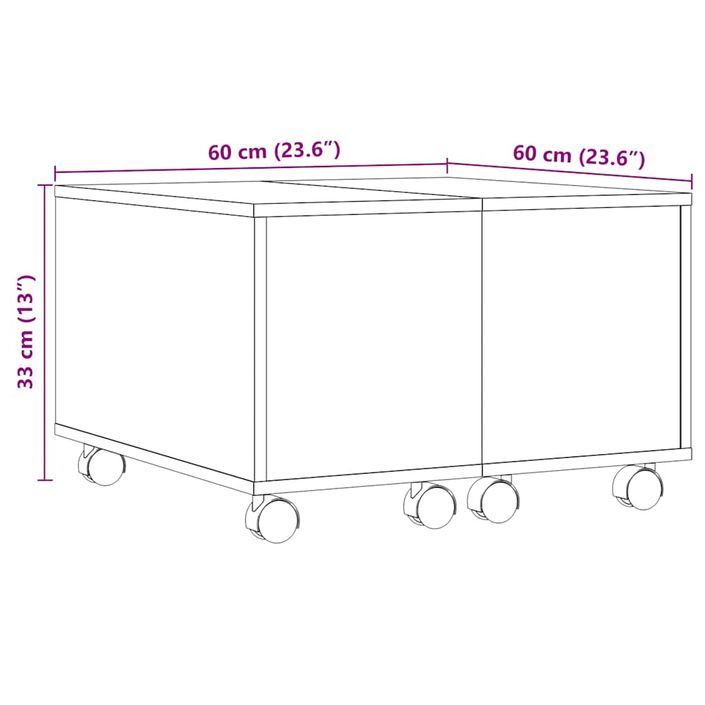 Table basse vieux bois 60x60x38 cm bois d'ingénierie - Photo n°11