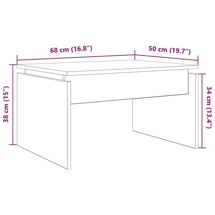 Table basse vieux bois 68x50x38 cm bois d'ingénierie - Photo n°9