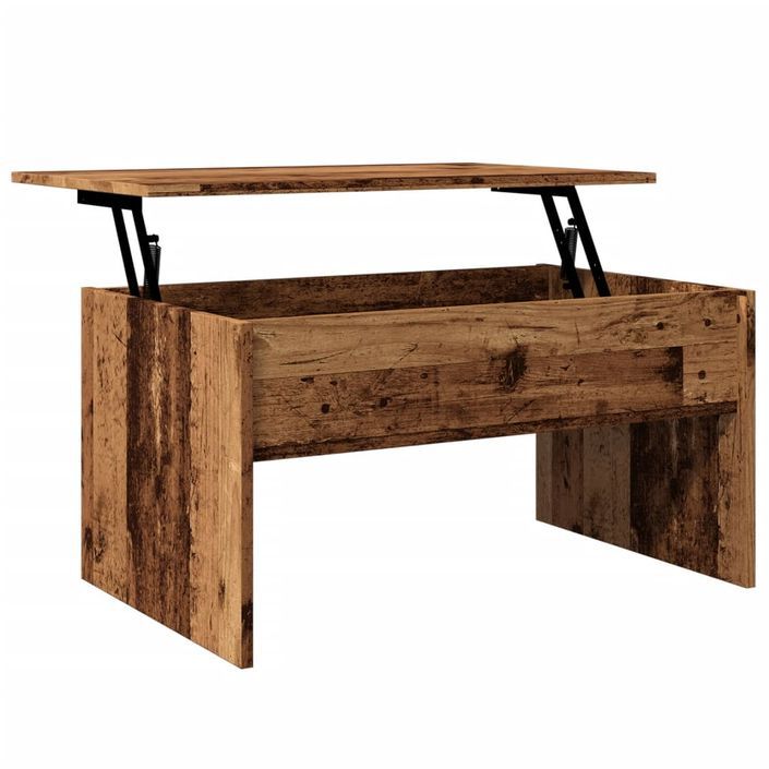 Table basse vieux bois 80x50,5x41,5 cm bois d'ingénierie - Photo n°8