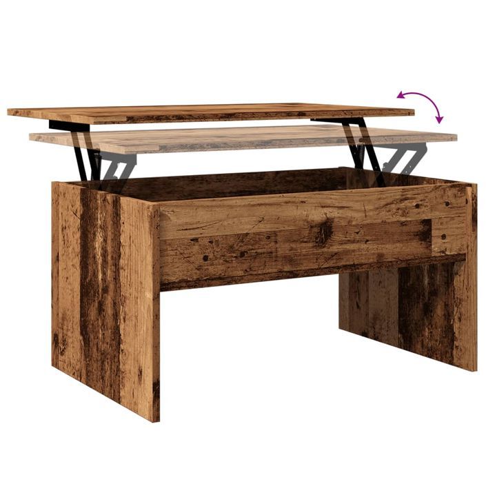 Table basse vieux bois 80x50,5x41,5 cm bois d'ingénierie - Photo n°9