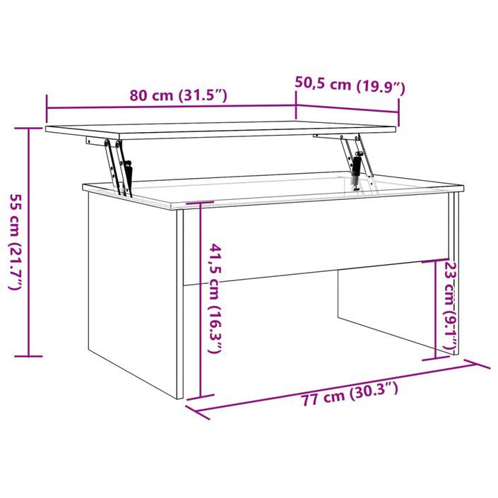 Table basse vieux bois 80x50,5x41,5 cm bois d'ingénierie - Photo n°12