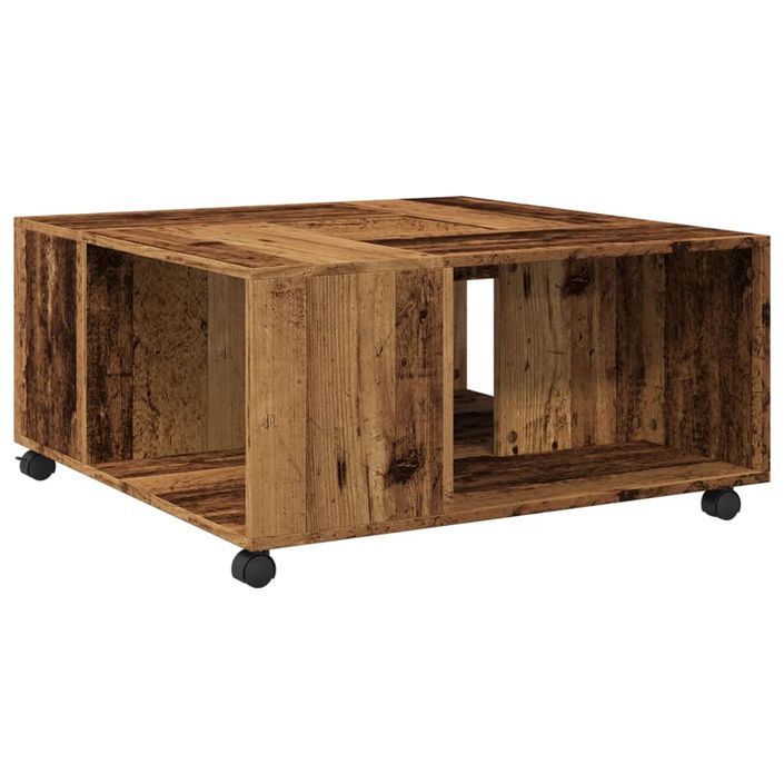 Table basse vieux bois 80x80x40 cm bois d'ingénierie - Photo n°6