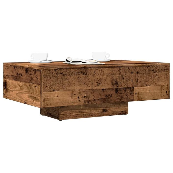 Table basse vieux bois 85x55x31 cm bois d'ingénierie - Photo n°1