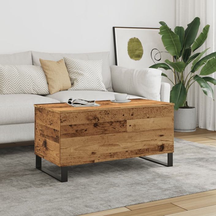 Table basse vieux bois 90x44,5x45 cm bois d'ingénierie - Photo n°1