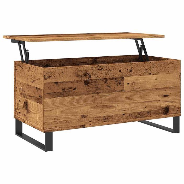 Table basse vieux bois 90x44,5x45 cm bois d'ingénierie - Photo n°5