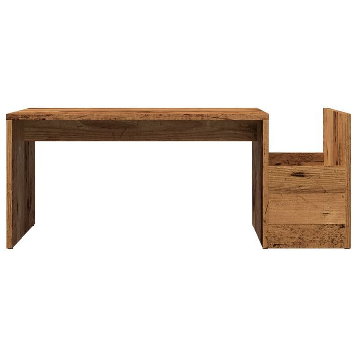 Table basse vieux bois 90x45x35 cm bois d'ingénierie - Photo n°4