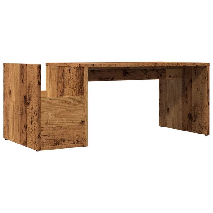 Table basse vieux bois 90x45x35 cm bois d'ingénierie - Photo n°6