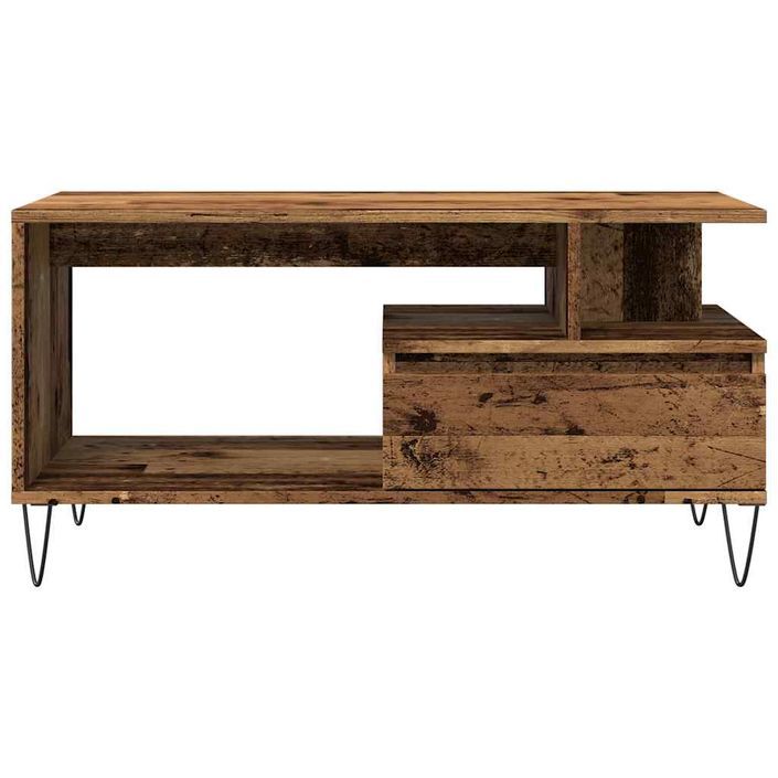 Table basse vieux bois 90x49x45 cm bois d'ingénierie - Photo n°4