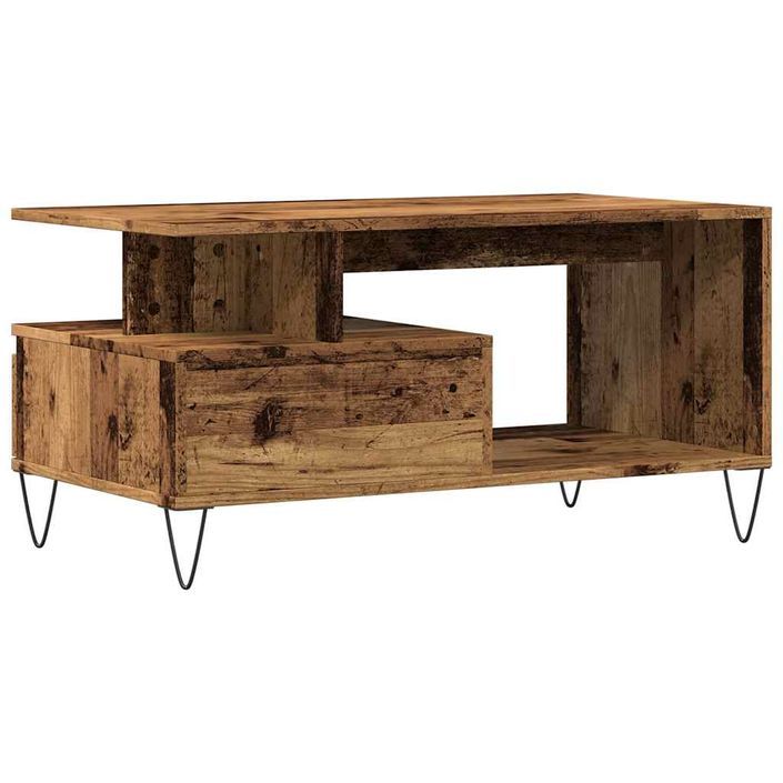 Table basse vieux bois 90x49x45 cm bois d'ingénierie - Photo n°7