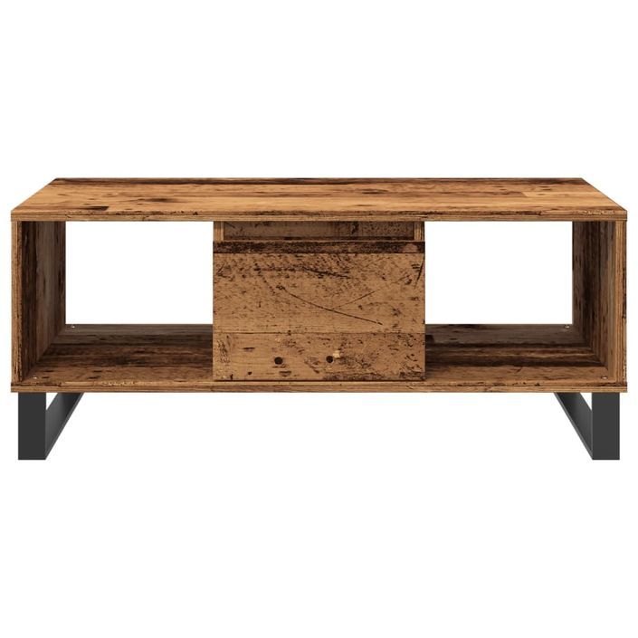 Table basse vieux bois 90x50x36,5 cm bois d'ingénierie - Photo n°4