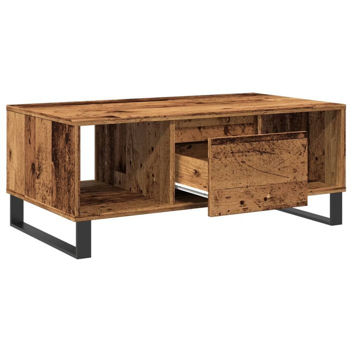 Table basse vieux bois 90x50x36,5 cm bois d'ingénierie - Photo n°5