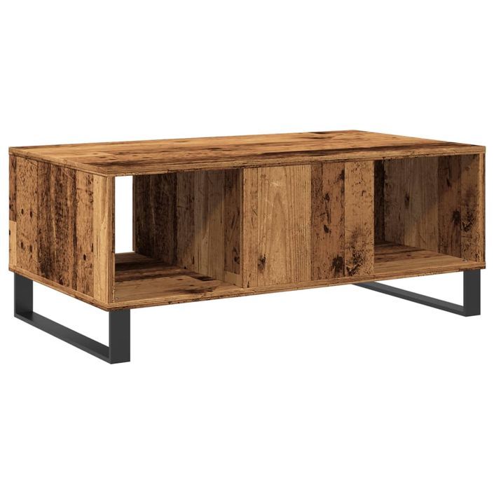 Table basse vieux bois 90x50x36,5 cm bois d'ingénierie - Photo n°7