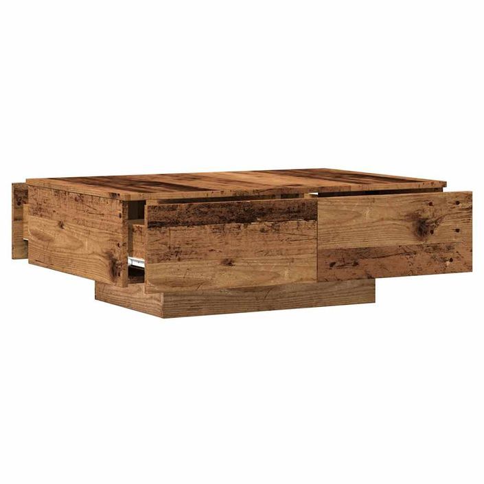 Table basse vieux bois 90x60x31 cm bois d'ingénierie - Photo n°7