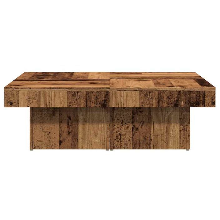 Table basse vieux bois 90x90x28 cm bois d'ingénierie - Photo n°4