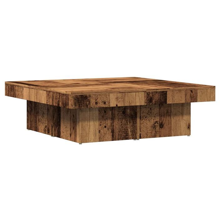 Table basse vieux bois 90x90x28 cm bois d'ingénierie - Photo n°6