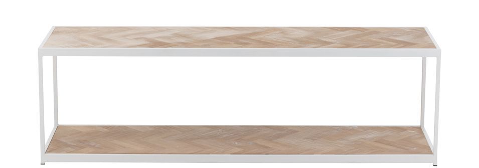 Table basse zigzag en bois naturel blanc Girard L 150 cm - Photo n°2