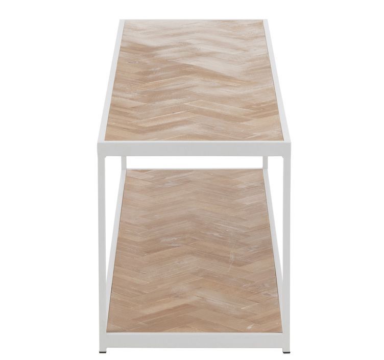 Table basse zigzag en bois naturel blanc Girard L 150 cm - Photo n°3