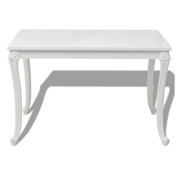 Table bois et pieds plastique blanc Pomme 116 cm - Photo n°2