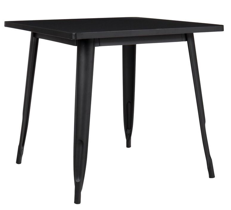 Table carrée acier noir Kontoir 70x70 cm - Photo n°1