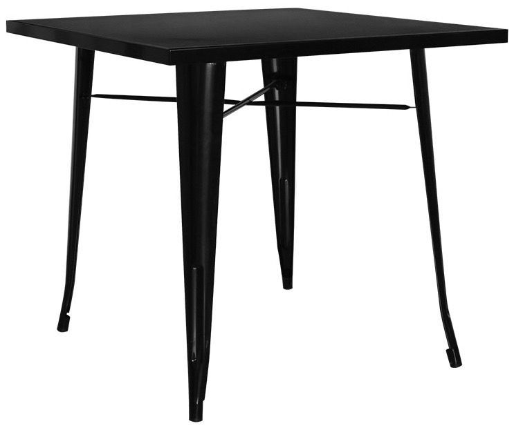 Table carrée acier noir Kontoir 80x80 cm - Photo n°1