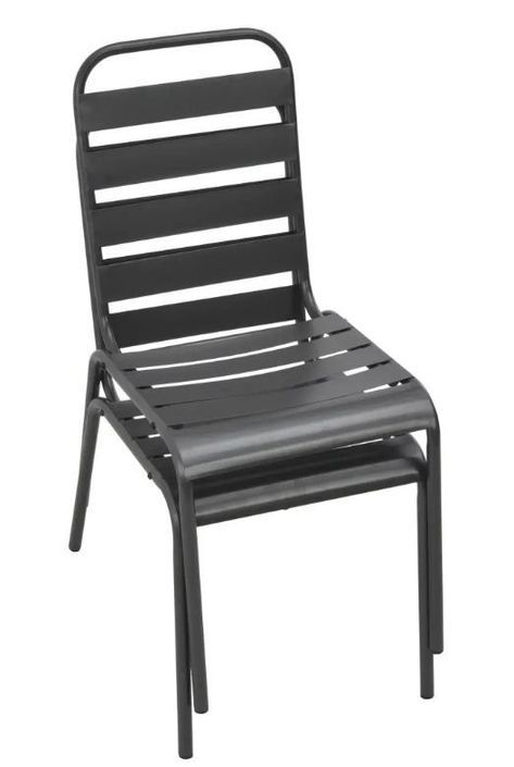 Table carrée et 2 chaises de jardin métal gris Pretty - Photo n°2