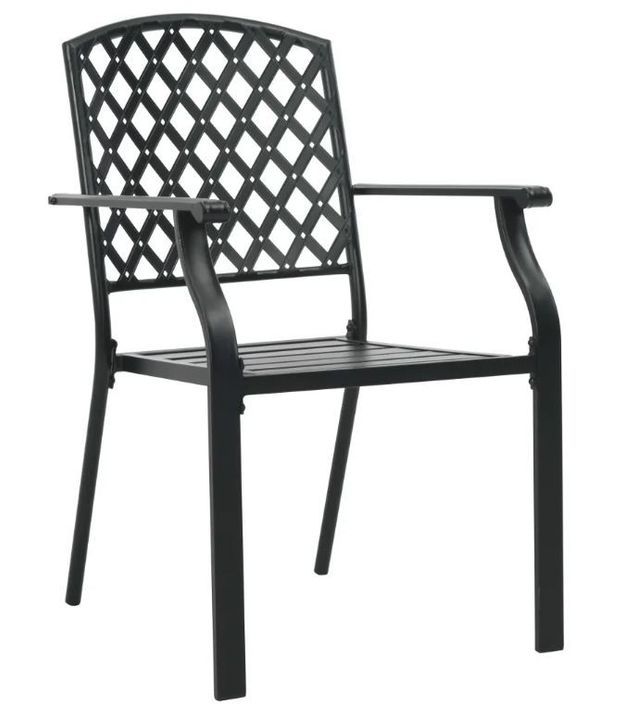 Table carrée et 2 chaises de jardin métal noir Lovely - Photo n°4