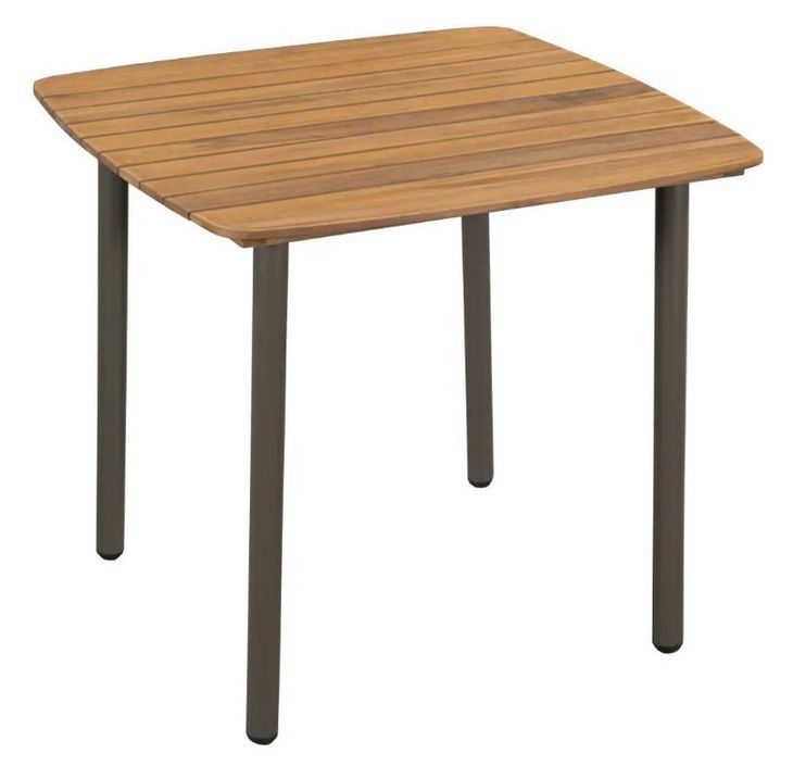Table carrée et 4 chaises de jardin acacia clair Palino - Photo n°2