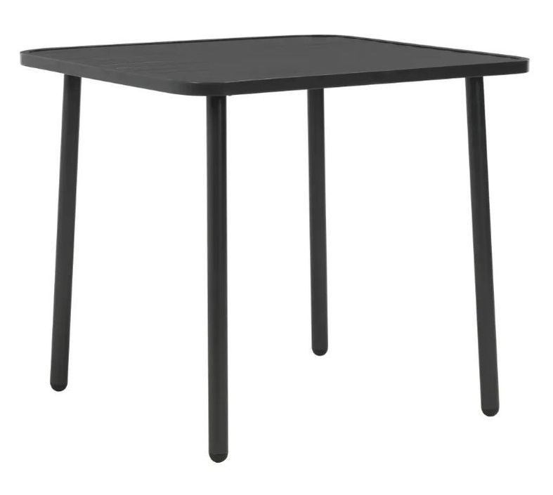 Table carrée et 4 chaises de jardin métal gris Pretty - Photo n°5