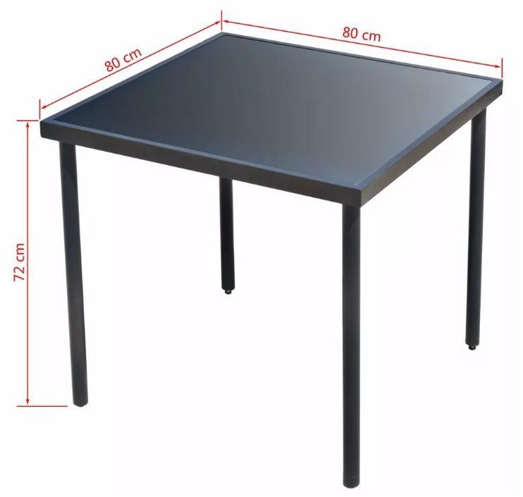 Table carrée et 4 chaises de jardin métal noir Pounky - Photo n°4