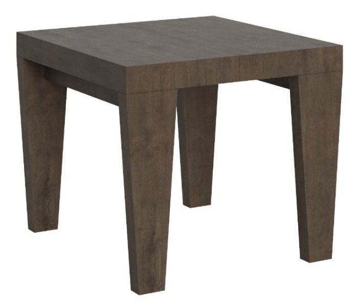 Table carrée marron 90/90 cm extensible 10 personnes 90 à 246 cm Kristo - Photo n°1