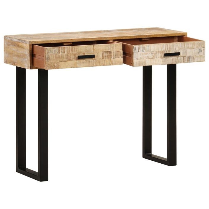 Table console 100x30x75 cm Bois de manguier massif - Photo n°5