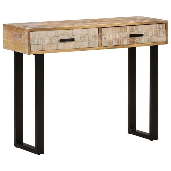 Table console 100x30x75 cm Bois de manguier massif - Photo n°9