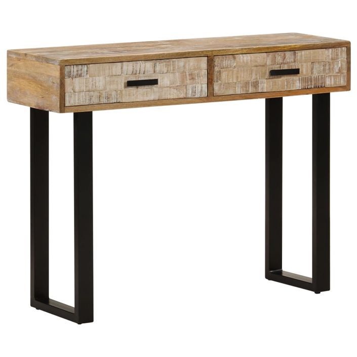 Table console 100x30x75 cm Bois de manguier massif - Photo n°10