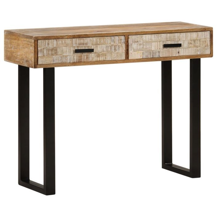 Table console 100x30x75 cm Bois de manguier massif - Photo n°11