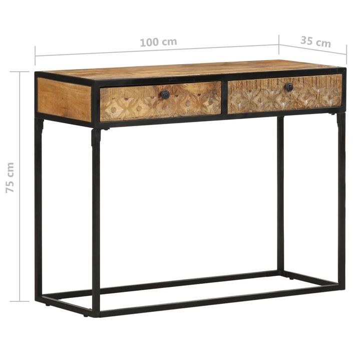 Table console 100x35x75 cm Bois de manguier massif 2 - Photo n°8