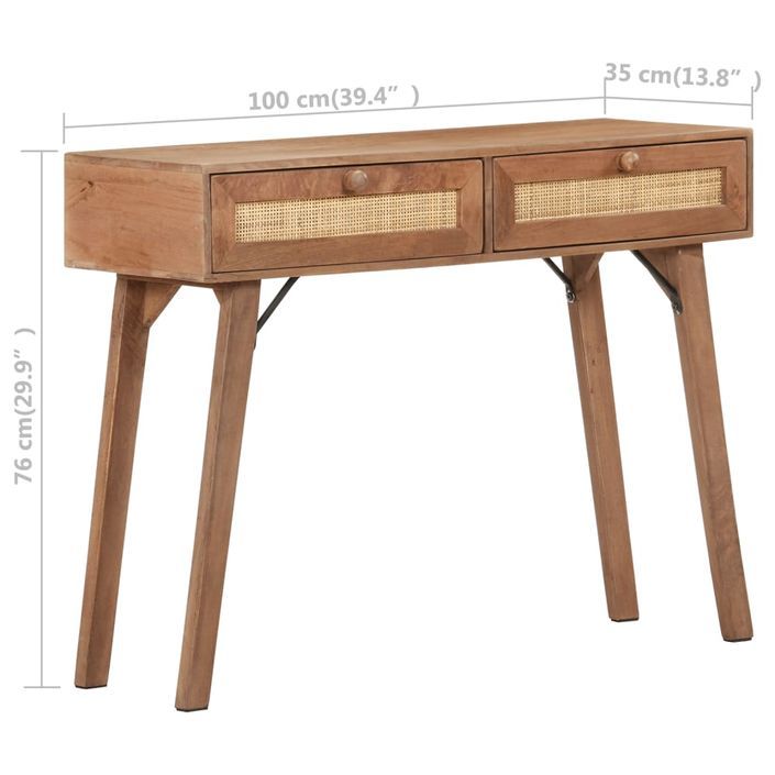 Table console 100x35x76 cm Bois de manguier massif - Photo n°8