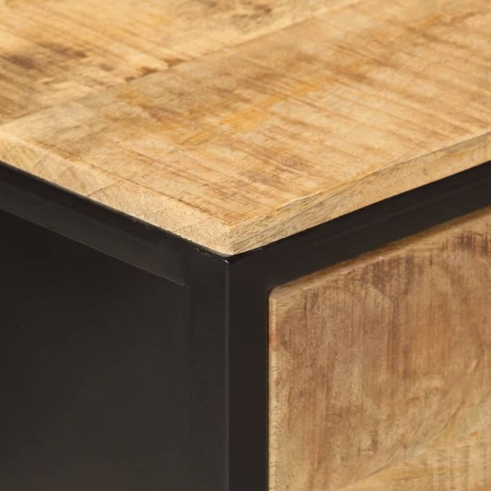 Table console 100x35x76 cm bois massif de manguier et fer - Photo n°5
