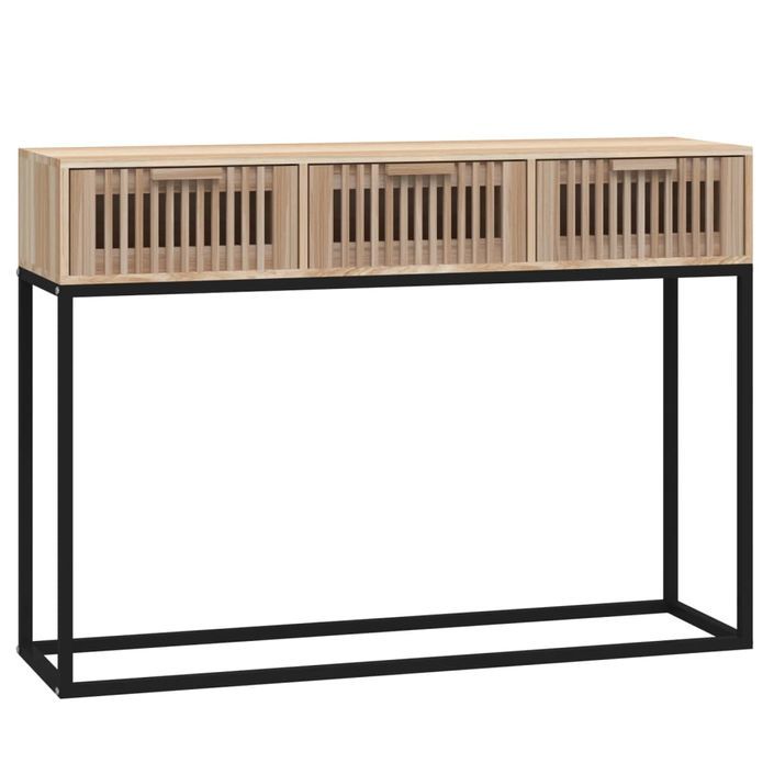 Table console 105x30x75 cm bois d'ingénierie et fer - Photo n°1