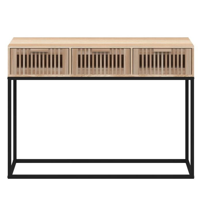 Table console 105x30x75 cm bois d'ingénierie et fer - Photo n°4
