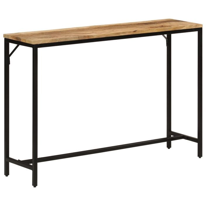 Table console 110x30x75 cm bois de manguier massif brut et fer - Photo n°10