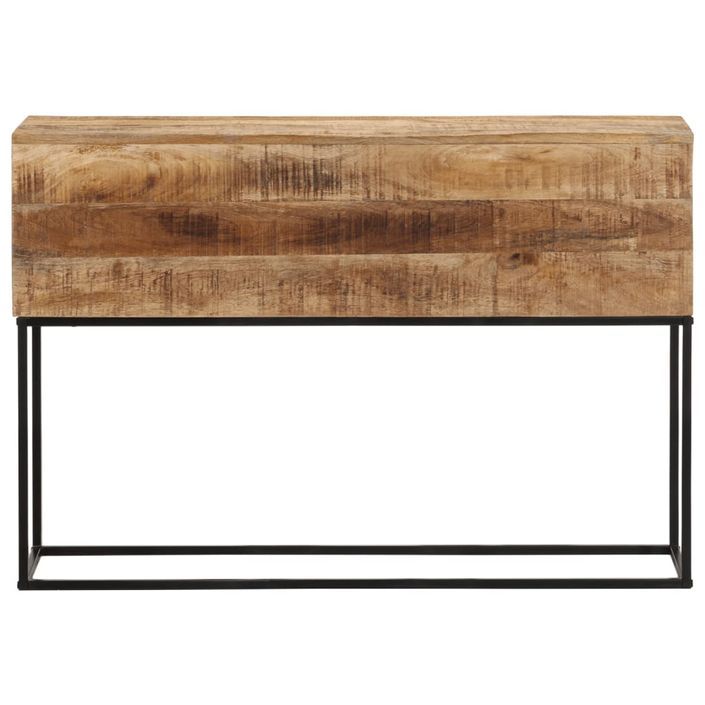 Table console 110x30x75 cm bois de manguier massif brut et fer - Photo n°2