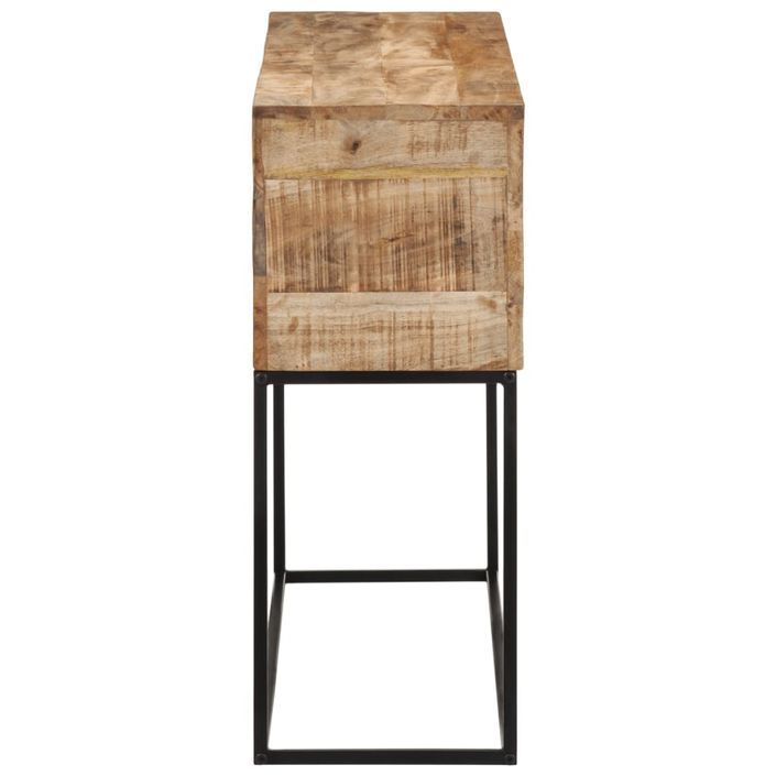 Table console 110x30x75 cm bois de manguier massif brut et fer - Photo n°3